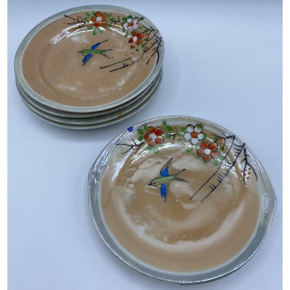 Japanese Teapot Tea Set Lusterware 18-pc Floral Hand-painted Children set AS IS - Picture 7 of 10